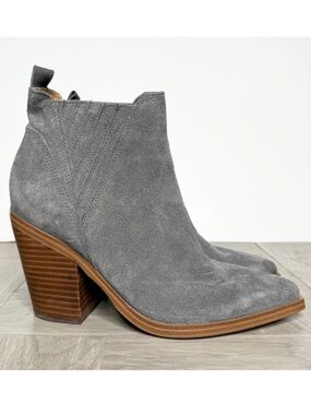 Marc Fisher Gadri Gray Suede Pointy Toe Bootie 7 1/2 M